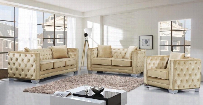 Reese Collection 648-be-s-l-c 3 Piece Living Room Set With Sofa + Loveseat And Chair In