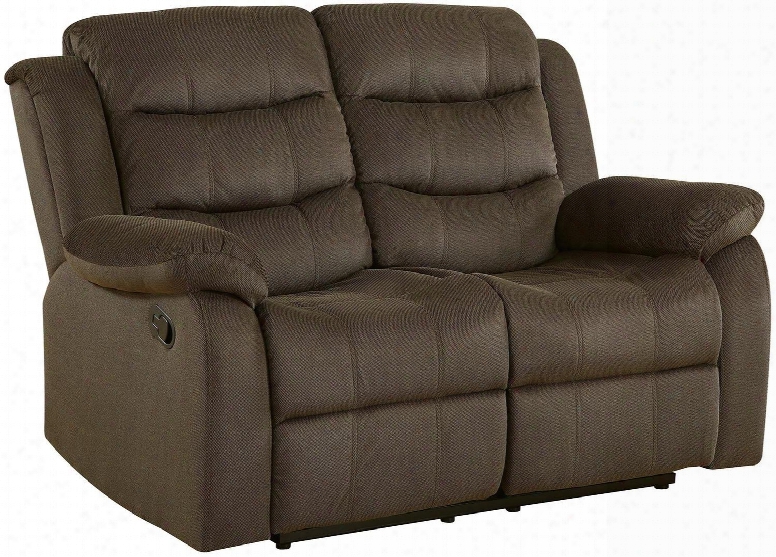 Rodman 601882 57" Motion Loveseat With Pillow Top Arms Scoop Seating Sinuous Spring Base Pocket Coil Seating And Velvet Upholstery In Chocolate