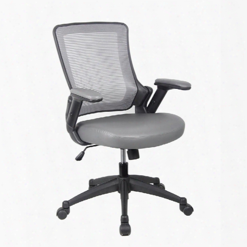 Rta-8030-gry Mid-back Mesh Task Office Chair With Height Adjustable Arms. Color: