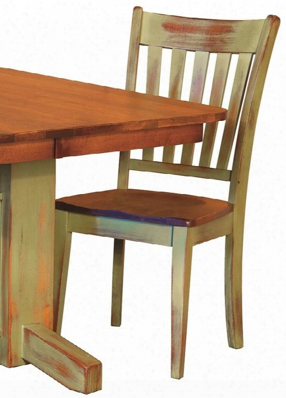 San Juan 4650222chcdahs 42" Chair With Tapered Legs And Premium Grade Pine Wood Construction In Celery Distressed Antique And Harvest Stained