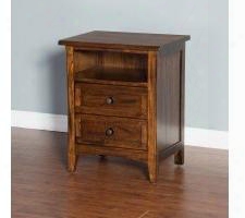 Santa Fe Collection 2395dc-n 24" Nightstand With Top Shelf 2 Drawers Distressed Mindi Solids And Veneers In Drak Chocolate