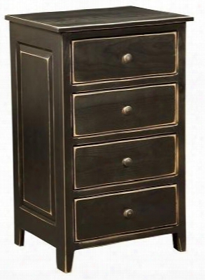 Skylar 4650221b 23" Dvd Cabinet With 4 Drawers Simple Pulls And Premium Grade Pine Wood Construction In Black