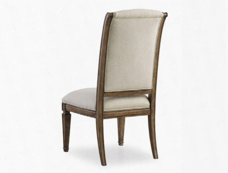 Solana Series 5291-75510 44" Traditional-style Dining Room Upholstered Side Chair With Tapered Legs Carved Detailing And Fabric Upholstery In