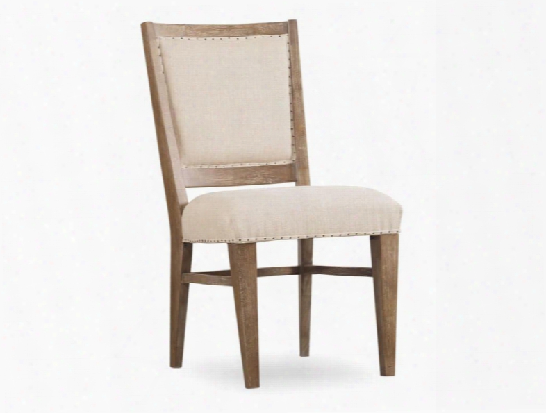 Studio 7h Series 5382-75410 38" Casual-style Dining Room Stol Upholstered Side Chair With Nail Head Accents Tapered Legs And Fabric Upholstery In