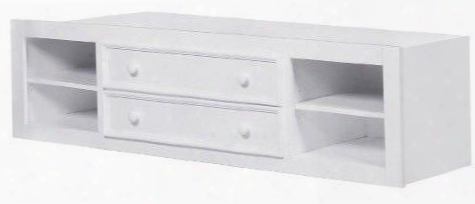 Summertime 8466643 78" Twin Size Underbed Storage With 2 Drawers 2 Adjustable Shelves Selected Veneers And Hardwood Solids Construction In White