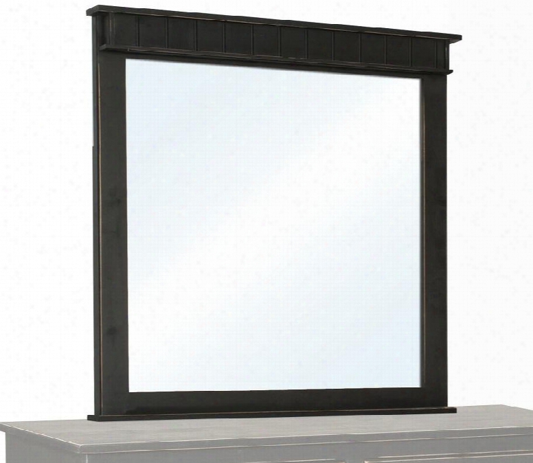 Verdad Shaker 465125b 36.5" Mirror With Molded Frame And Pine Wood Construction In Black