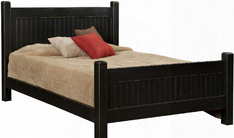 Verdad Shaker 465130twnb Twin Size Panel Bed With Premium Grade Pine Wood Construction And Proudly Made In The Usa In Black