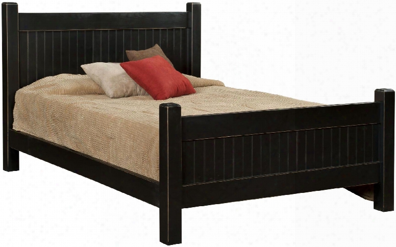 Verdad Shaker 465132qwb Queen Size Panel Bed With Premium Grade Pine Wood Construction And Proudly Made In The Usa In Black