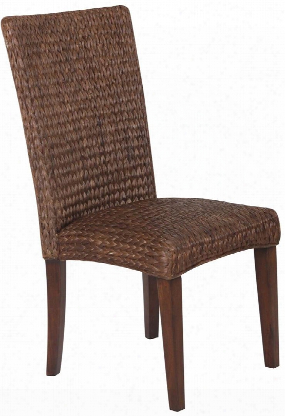 Westbrook 101094 22.75" Dining Side Chairs With High Back Woven Construction Cushioned Seating And Tapered Legs In Dark Brown
