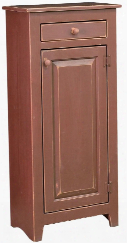 Zoe 4650203cr 22" Pie Safe With 1 Door 1 Drawer Simple Knobs Proudly Made In The U.s.a. And Premium Grade Pine Wood Construction In Cranberry Red