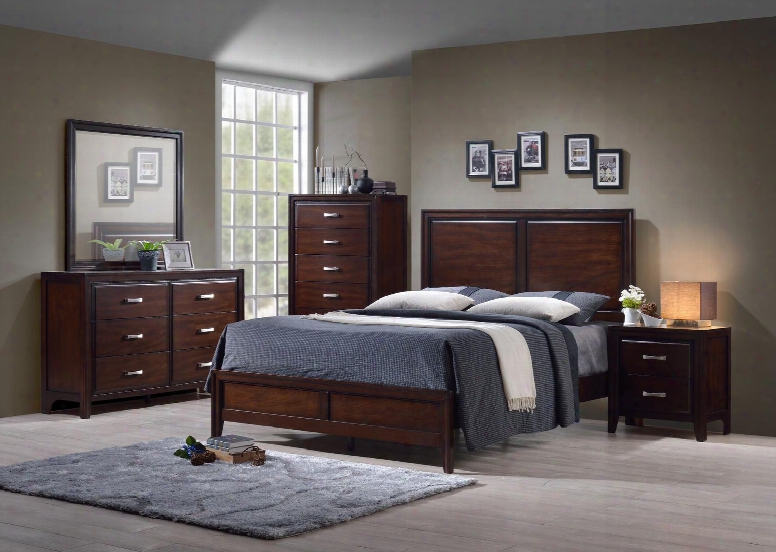 1006-6652/68sk Agathis Bedroon Set Including King Bed Dresser Mirror Chest Ahd Nightstand Distressed Detailing Molding Detail And Tapered Legs In