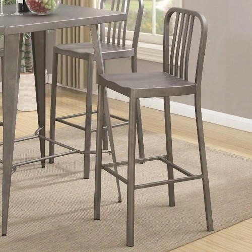 10593 Collection 105939 16" Industrial Bar Stool With Saddle Seat In Light Gunmetal