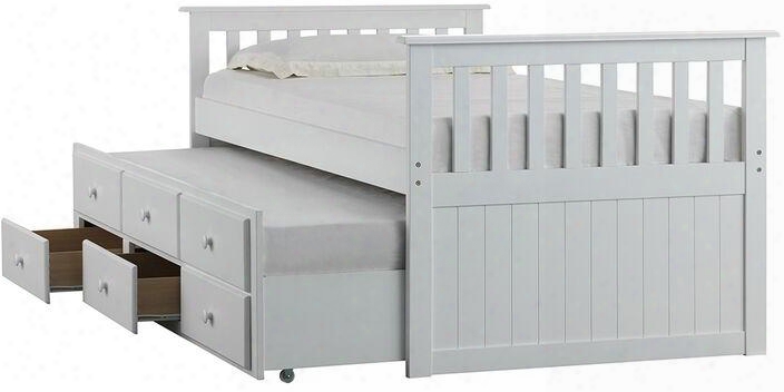 3001-30c Mission Hills Set Included Chest And Captains Bed With Casters And Simple Pulls In