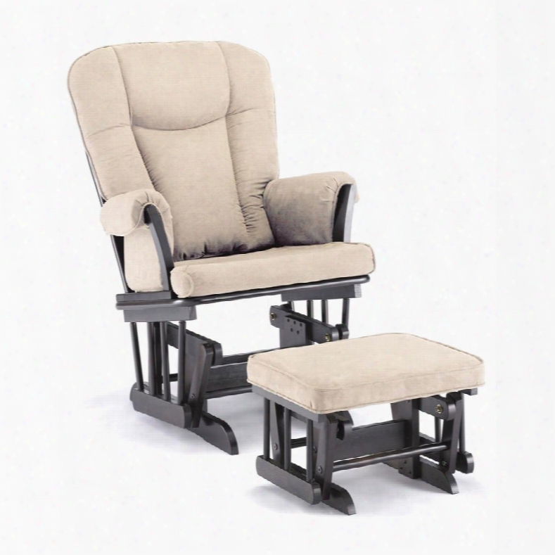 37042cb.02.0182 Espresso Combination Glider With Free Ottoman - Pearl Beige