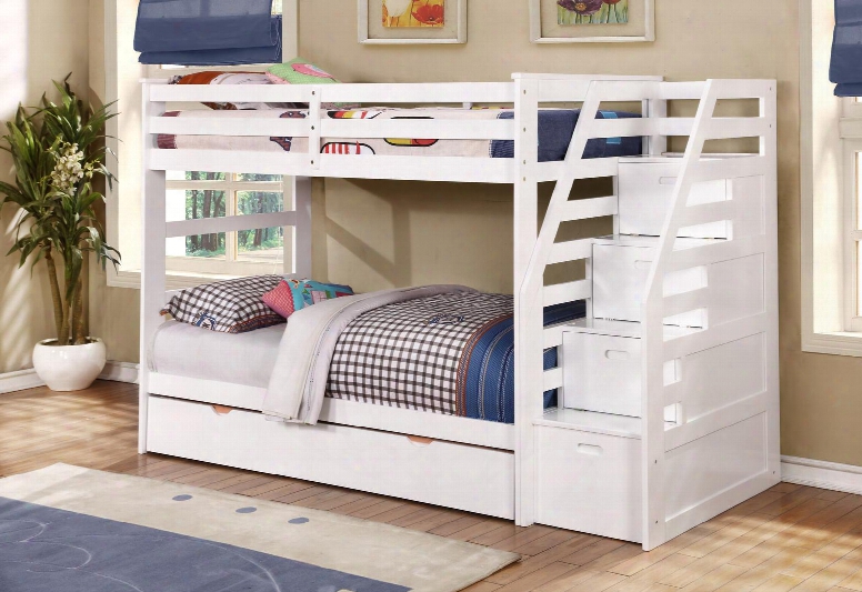 45165-wh-abc Cosmo Twin Over Twin Standard Bunk Bed With Trundle And Storage