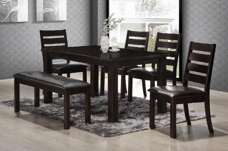 5010-590102 Durango 59" Dining Set Including Table Bench And Chairs With Apron And Block Feet In