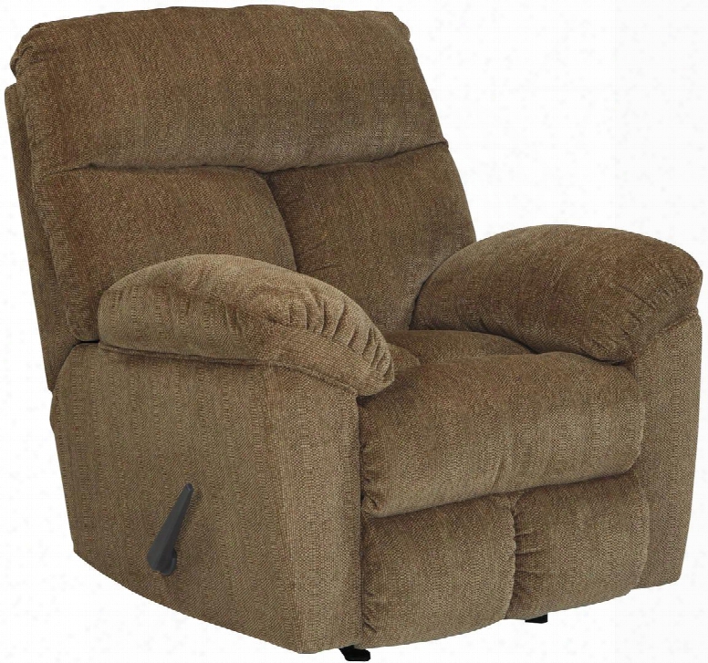 9790325 Hector 40" Rocker Recliner With Split Back Cushion Metal Frame And Fabric Upholstery In Caramel