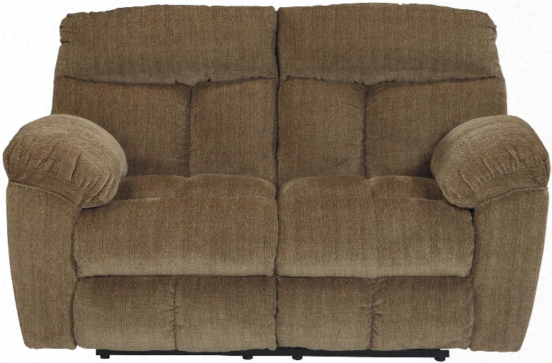 9790386 Hector 67" ; Reclining Loveseat With Split Back Cushion Metal Frame And Fabric Upholstery In Caramel