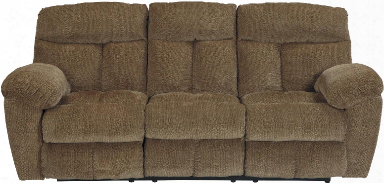 9790388 Hector 90" Reclining Sofa With Split Back Cushion Metal Frame And Fabric Upholstery In Caramel