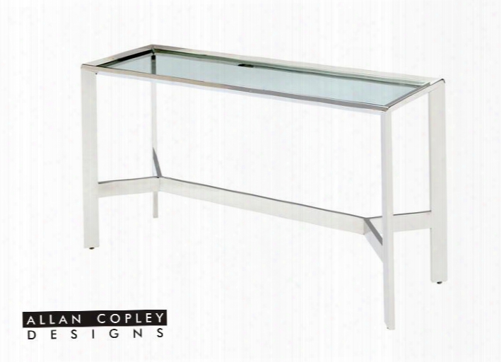 Acd-2101-03-ss Denise Console Tabl Ewith Clear Tempored Glass Top And Polished Stainless Steel Base By Allan Copley