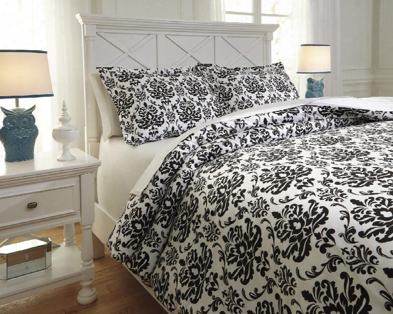 Alano Q730001t 2 Pc Twin Size Duvet Cover Set Includes 1 Duvet Cover And 1 Standard Sham With Baroque Pattern And Cotton Essential In Black