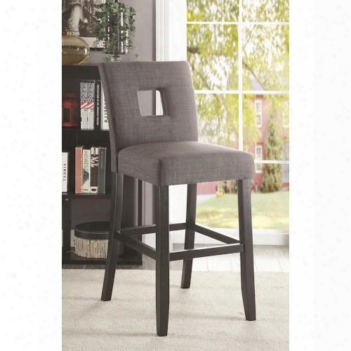 Andenne 106676 19" Contrary Height Chair With Square Cut-outt Seat Back In Grey Fabric