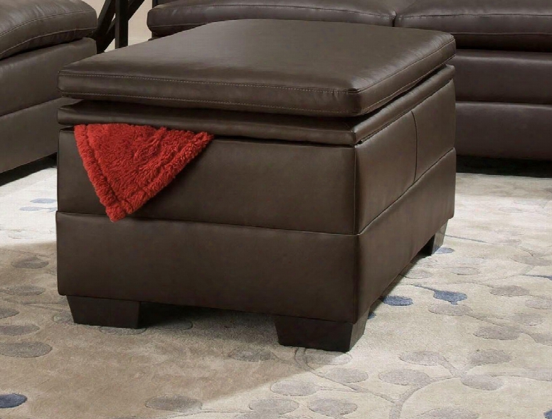 Apollo 5122-7 42" Storage Ottoman With Hidden Storage Compartment Faux Leather And Block Feet In