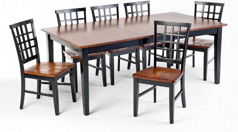 Arlington Ar-ta-42781856-blj Dining Room Set Including Table And 6 Chairs With Distressed Detail In Black Java