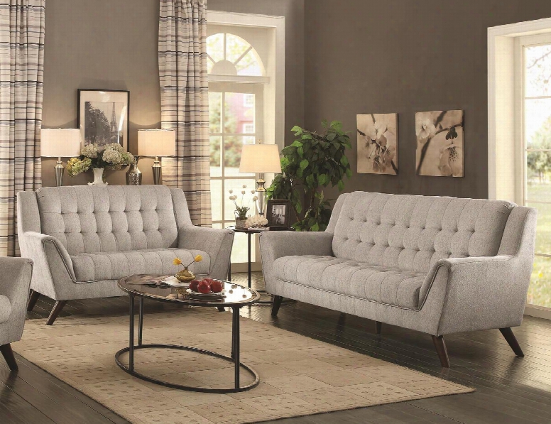 Baby Natalia Collection 511031 2-piece Living Room Set With Sofa And Love Seat In Dove