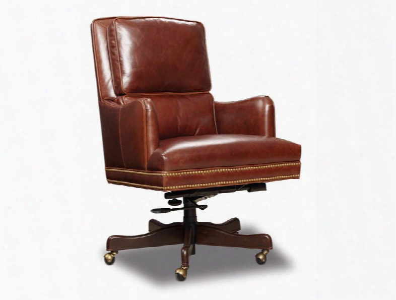 Balmoral Series Ec464-088 42" Traditional-style Gordon Home Office Chair With Casters Split Back Cushion And Leather Upholstery In