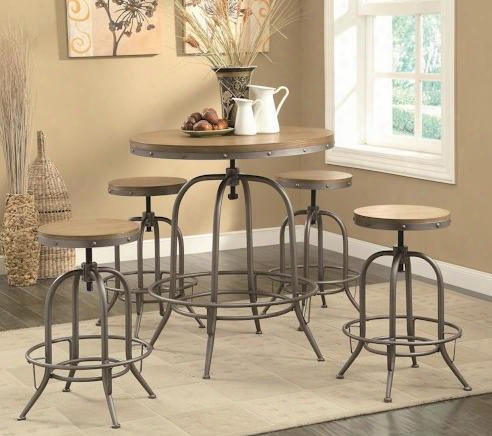 Bar Units And Bar Tables 122097 36" Adjustable Bar Table And Bar Stool Antique Black