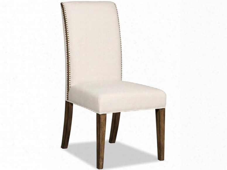 Bayeaux Series 300-350113 41" Dining Room Natural Side Chair With Nail Head Accents Tapered Legs And Fabric Upholstery In