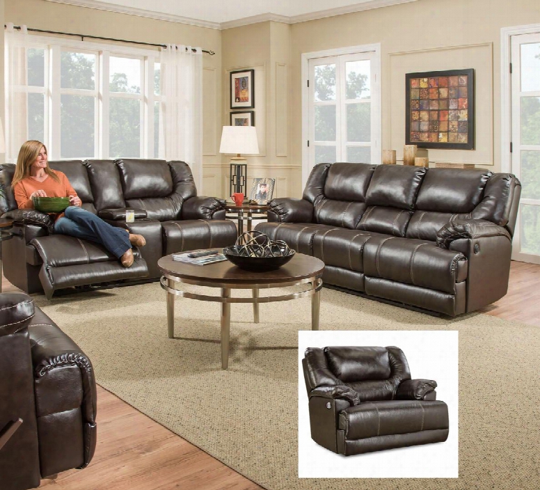 Bingo 50451br-65631953 Piece Set Including Motion Sofa Loveseat And Cuddler Recliner With Stitched Detailing In