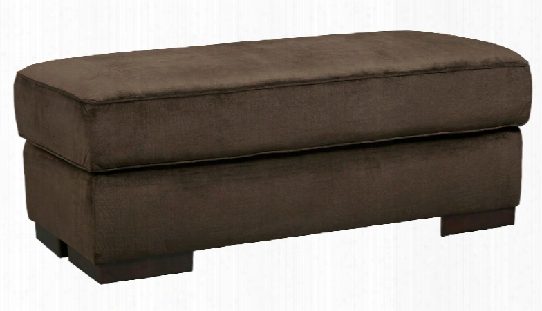 Bisenti Collection 6530614 57" Ottoman With Fabric Upholstery Block Feet Piped Stitching And Contemporary Style In