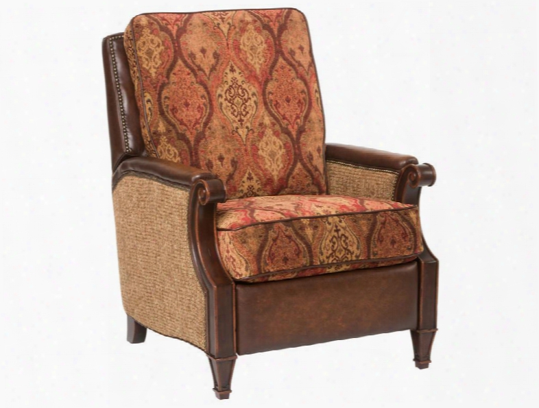 Brindisi Series Rc300-030 41" Traditional-style Living Room San Marco Gs And Pulse Nutmeg/dinushi Wine Recliner With Piped Stitching Nail Head Accents And