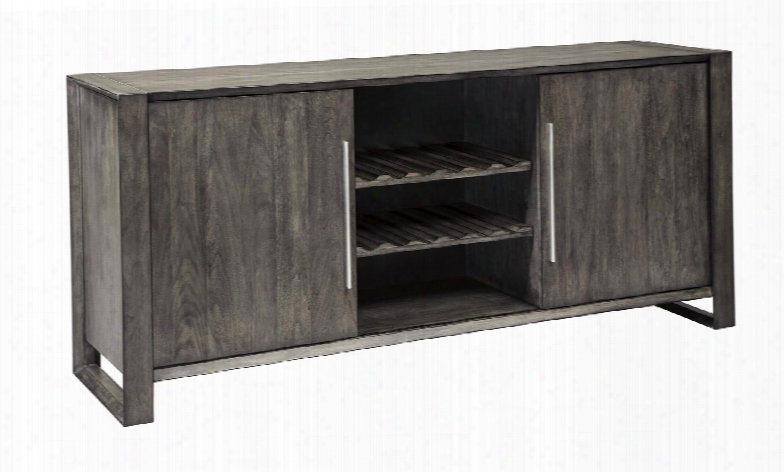 Chadoni D624-60 72" Dining Room Server With Sliding Doors Reversible Wine Rack And Adjustable