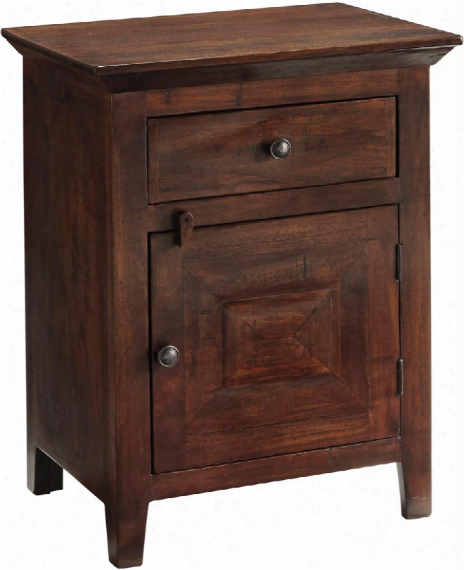 Charlowe B013-792 22.25" Nig Htstand With Inl Ay Details On The Door Flared Top And Round Knobs In Warm