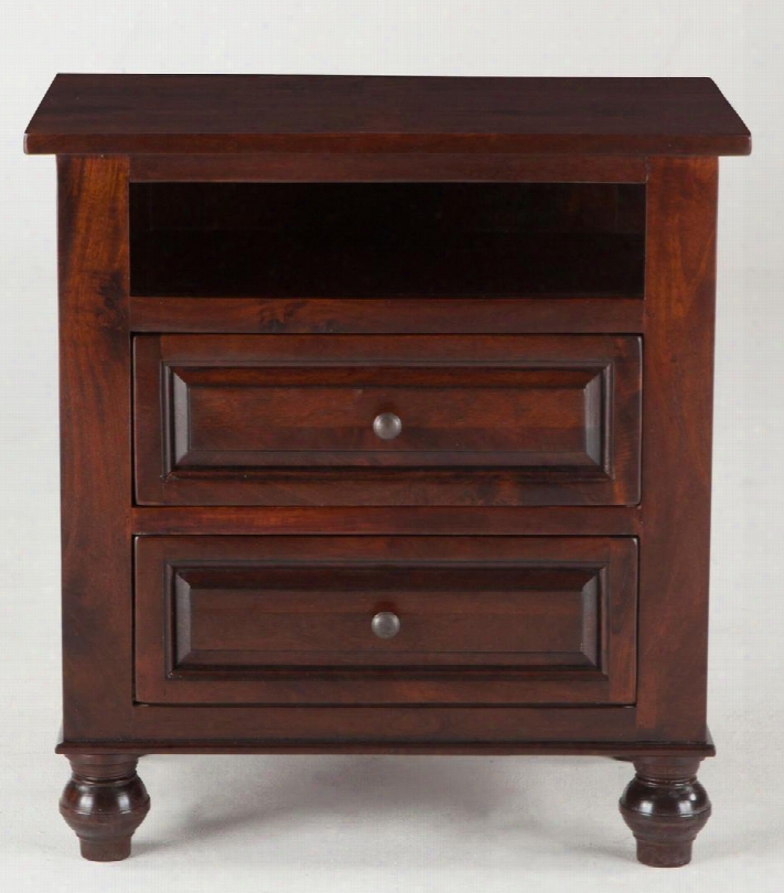 Chatham Downs Zwcado3023 30" Nightstand With 2 Drawers Distressed Marks And Solid Mango Wood Construction In Brown