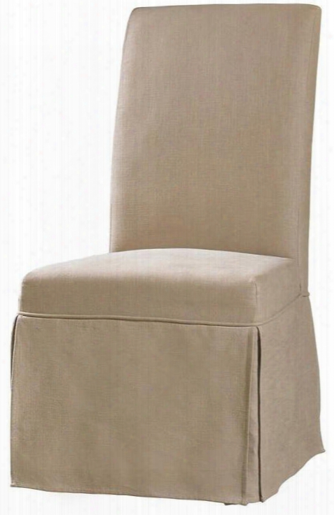 Clarice Series 200-36-072 43" Casual-style Dining Room Skirted Chair With Wood Frame Piped Stitching And Fabric Upholstery In Beige Hemp