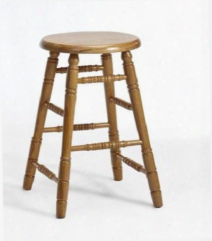 Co-bs-2747-cnt-c24 24" Dining Room Elegant Oak Curved Arrow Counter Stool With Turned Legs And Stretchers In