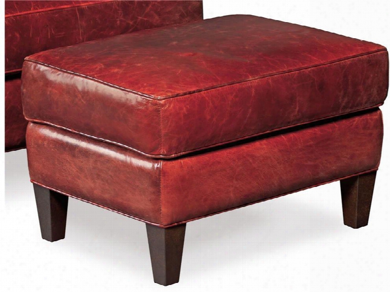 Covington Series Cc409-ot-069 28" Casual-style Living Room Bogue Ottoman With Tapered Legs Piped Stitching And Leather Upholstery In