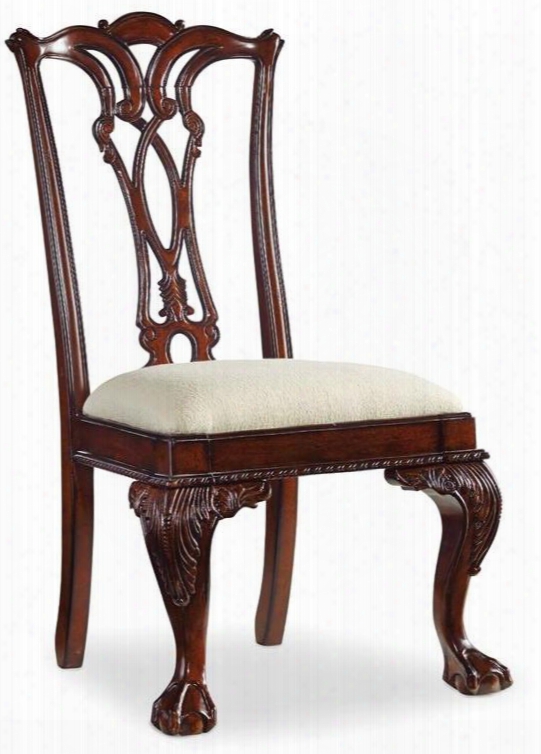 Danforth Series 434-30-310 42" Traditional-style Home Office Ball/claw Desk Chair With Carved Detailing Cabriole Legs And Fabric Upholstery In