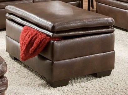 Editor 9545-095 42" Storage Ottoman With Hiddden Storage Compartm Ent Bonded Leather And Block Feet In
