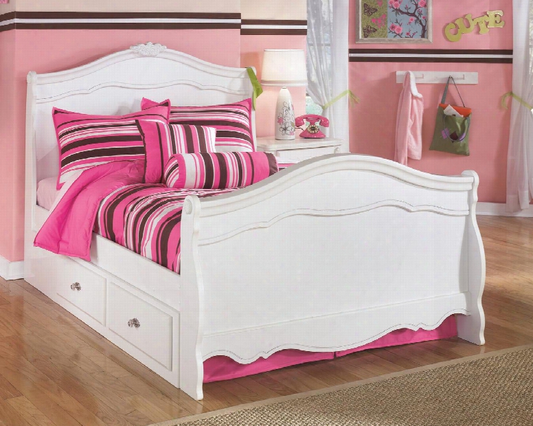 Exquisite Collection B188-84n/87n/88n/60/b100-12 Full Size Sleigh Bed With Undeerbed Storage Drawers Molding Details Rosettes And Satin Nickel Hardware In