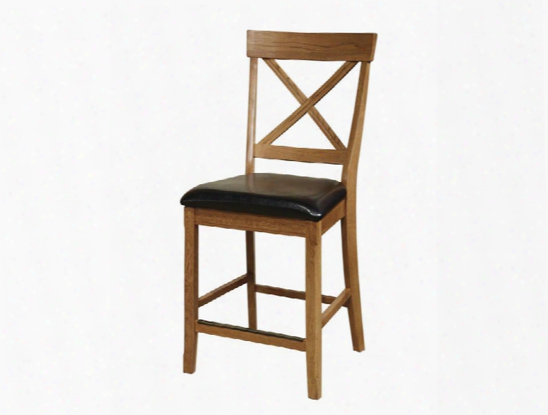 Family Dining Fd-bs-125c-cnt-k24 43.38" Dining Room X-back Counter Stool By The Side Of Apron Tapered Legs And Stretchers In