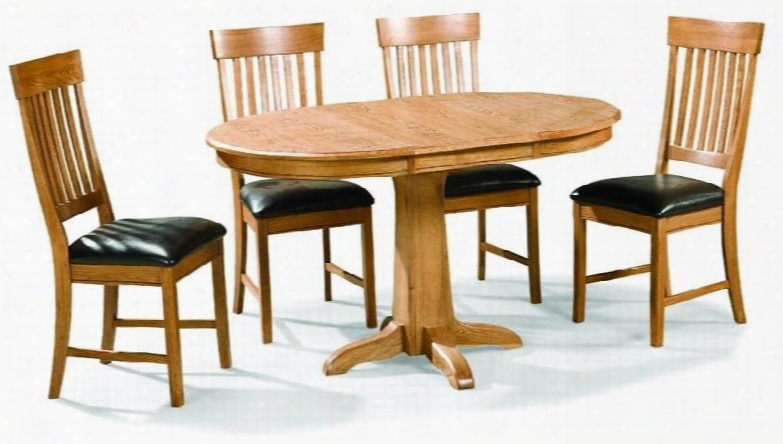 Family Dining Fd-ta-l4260180-cnt-c Extendable Dining Room Pedestal Table And 4 Chairs With In Chestnut