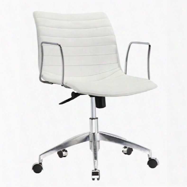 Fmi10224-white Comfy Office Chair Mid Back