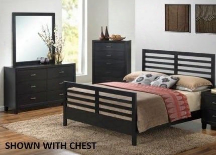 G1250cqb2dm 3 Piece Set Including Queen Size Slat Bed Dresser And Mirror In