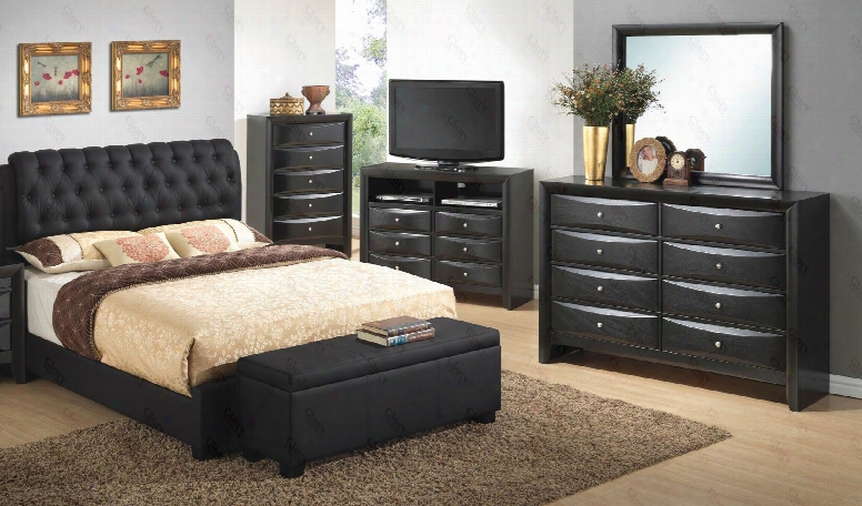 G1500ctbupdmb 4 Piece Set Including Twin Size Bed Dresser Mirror And Bench In