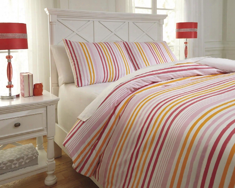 Genista Q741003f 3 Pc Full Size Duvet Cover Set Includes 1 Duvet Cover And 2 Standard Shams With Horizontal Striped Design 200 Thread Calculate And Cotton